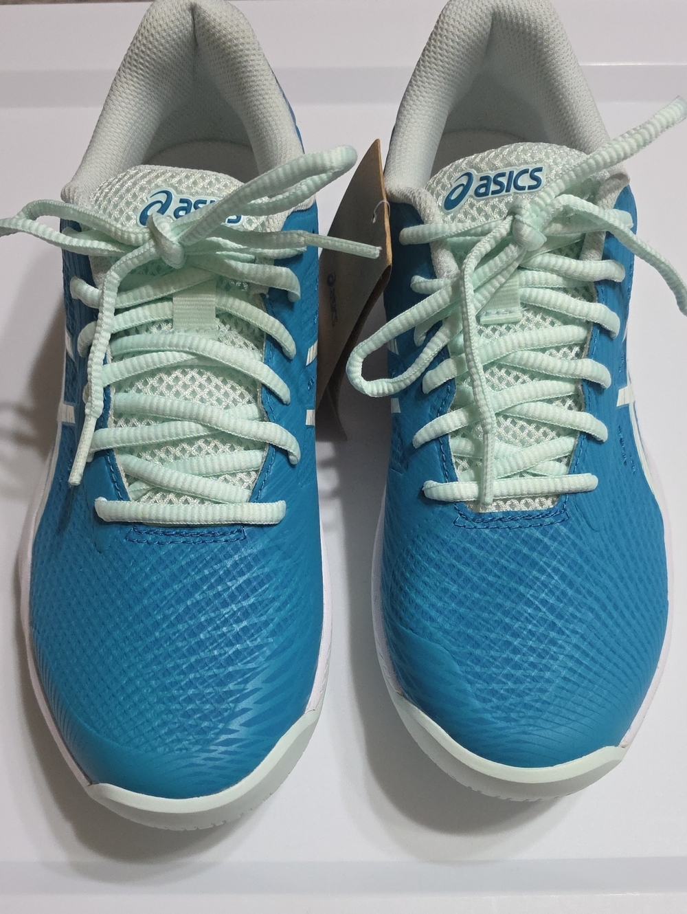Asics Teal Blue Sneakers with Mint Laces